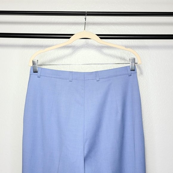 Escada Vintage 80s Light Gray Blue White & Silver Label Wool Blend Pants Size 40 - Picture 8 of 10